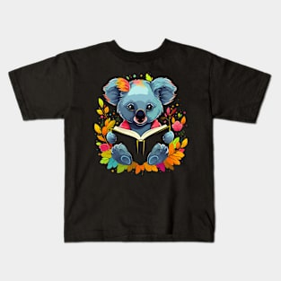 Koala Reads Book Kids T-Shirt